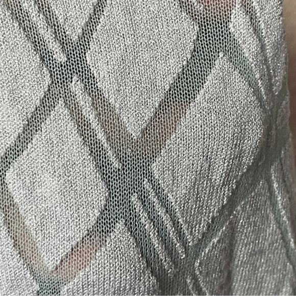 New York & Company cardigan light gray lightweight with sheer print detail sz XL - Picture 5 of 5